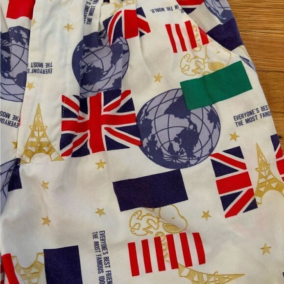 Snoopy Peanuts Vintage 80s World Flag Globe Shorts - Picture 4 of 5